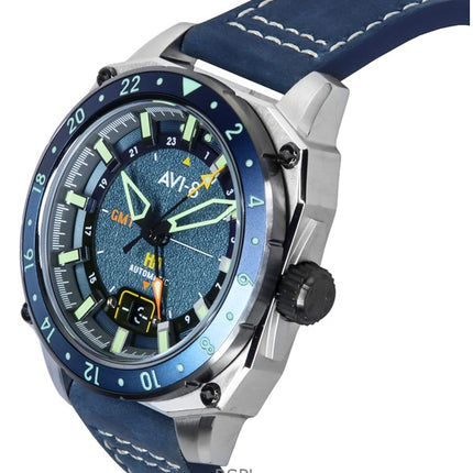 AVI-8 Hawker Hunter Atlas GMT Retro Blue Dial Automatic AV-4122-05 Men's Watch