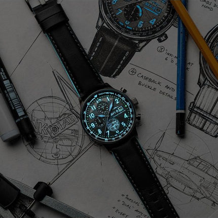 AVI-8 Hawker Hurricane Inkdial Chronograph Limited Edition Grey Dial Quartz AV-4123-01 Men's Watch With Extra Strap