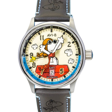 AVI-8 Hawker Hurricane Kent GMT Limited Edition Cream Brigade And Red Dial Automatic AV-4136-03 Men's Watch