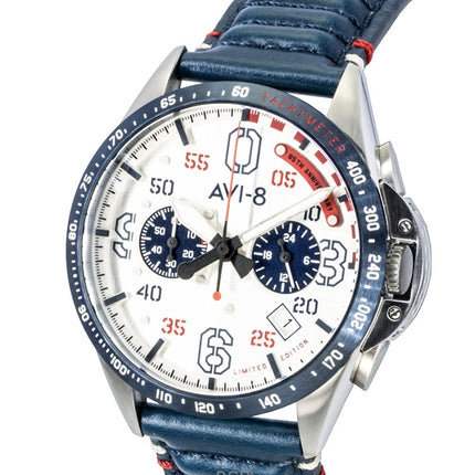 AVI-8 P-51 Mustang Kindelberger Chronograph 85th Anniversary Limited Edition Silver Dial Quartz AV-4143-01 Men's Watch