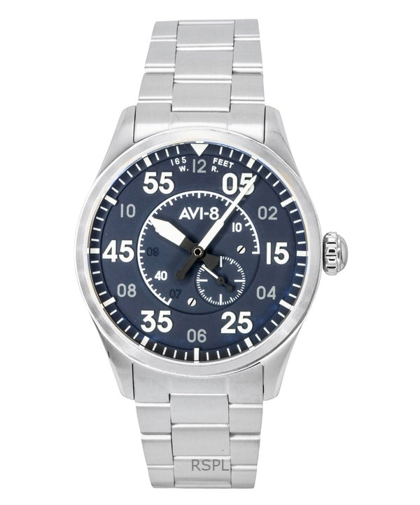 AVI-8 Spitfire Type 300 Stainless Steel Sky Gauge Blue Dial Automatic AV-4147-11 Men's Watch