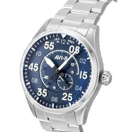 AVI-8 Spitfire Type 300 Stainless Steel Sky Gauge Blue Dial Automatic AV-4147-11 Men's Watch
