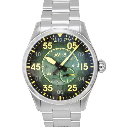 AVI 8 Spitfire Type 300 Tarmac Tracker Stainless Steel Green Dial Automatic AV-4147-22 Men's Watch