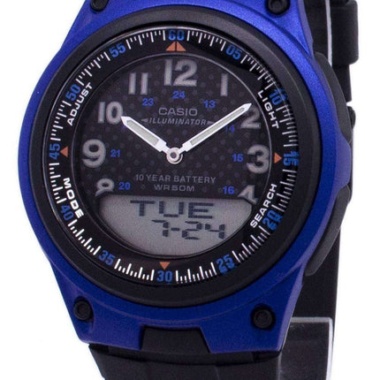 Casio Analog Digital Illuminator Telememo BlackBlue AW-80-2BVDF AW-80-2BV Mens Watch