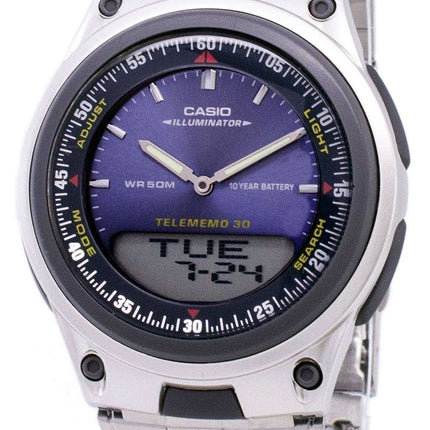 Casio Analog Digital Telememo Illuminator AW-80D-2AVDF AW-80D-2AV Mens Watch