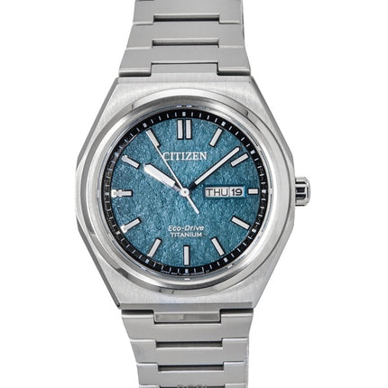 Citizen Zenshin Super Titanium Green Dial Eco-Drive AW0130-85X 100M Men's Watch