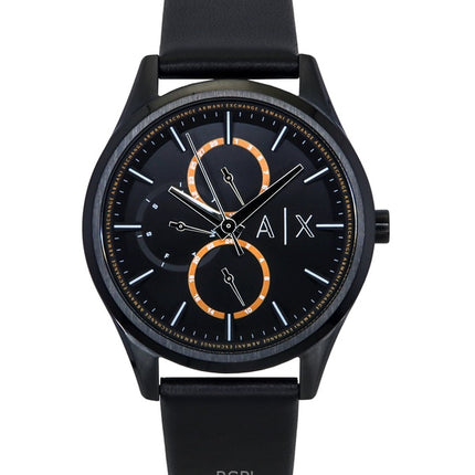 Armani Exchange Leather Strap Multifunction Black Dial Quartz AX1886 Men's Watch