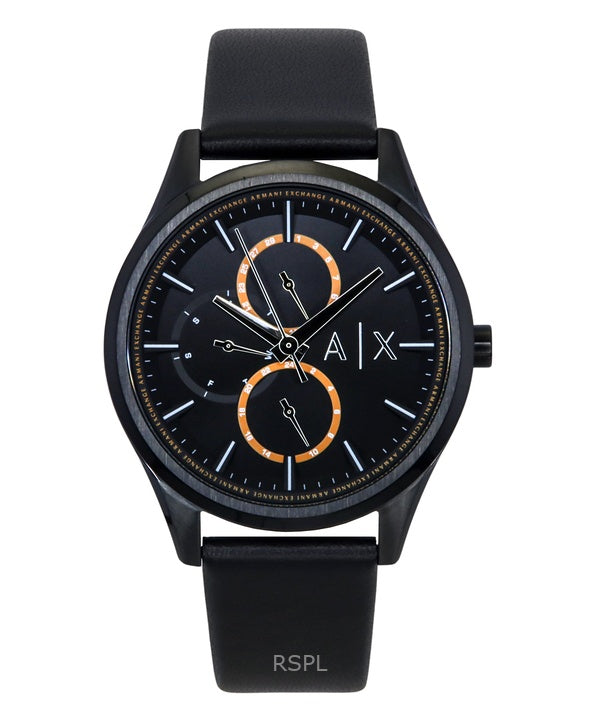 Armani Exchange Leather Strap Multifunction Black Dial Quartz AX1886 Men's Watch