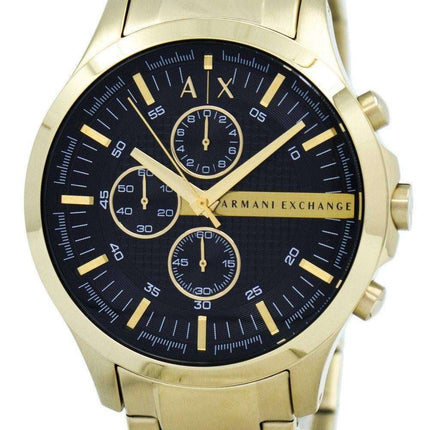 Armani Exchange Quartz Gold-Tone Chronograph Black Dial AX2137 Mens Watch