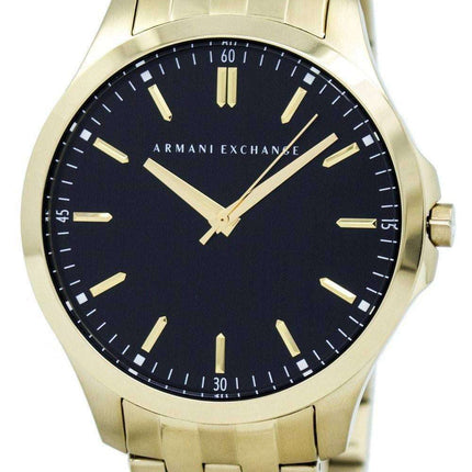 Armani Exchange Quartz Black Dial Gold Tone Stainless Steel AX2145 Mens Watch