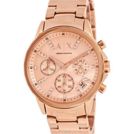 Armani Exchange Chronograph Rose Gold Tone Dial Quartz AX4326 Womens Watch