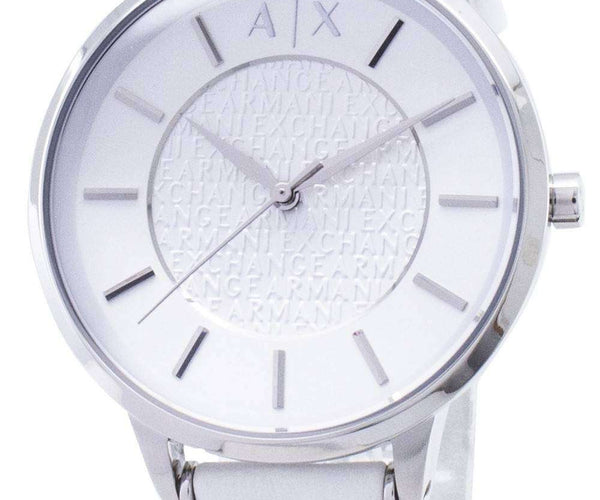 Armani Exchange White Dial White Leather AX5300 Ladies Watch