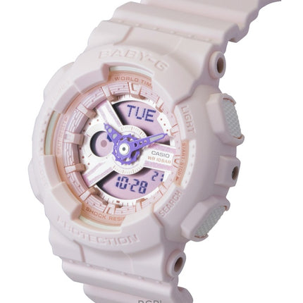 Casio Baby-G Analog Digital Resin Strap Pink Dial Quartz BA-110AH-4A 100M Women's Watch