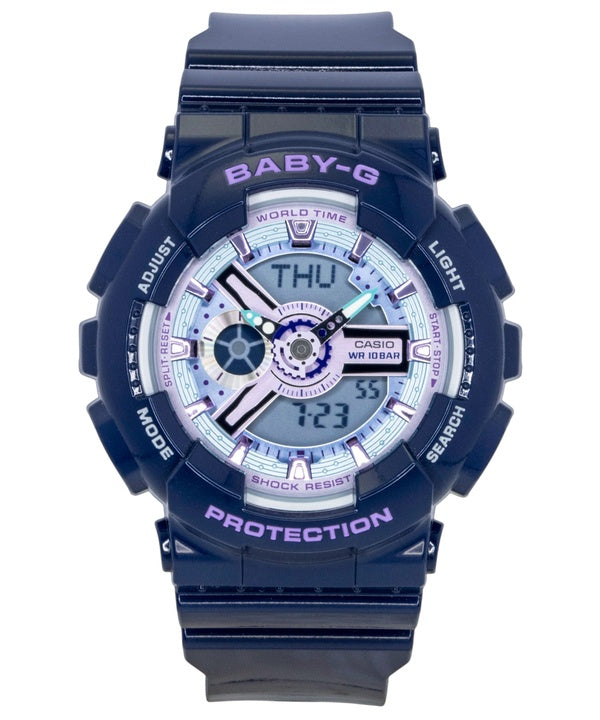 Casio Baby-G Analog Digital Resin Strap Blue Dial Quartz BA-110MC-2A 100M Women's Watch