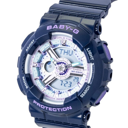 Casio Baby-G Analog Digital Resin Strap Blue Dial Quartz BA-110MC-2A 100M Women's Watch