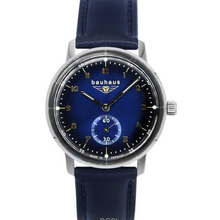 Bauhaus Leather Strap Dark Blue Dial Quartz 20373 Women's Watch