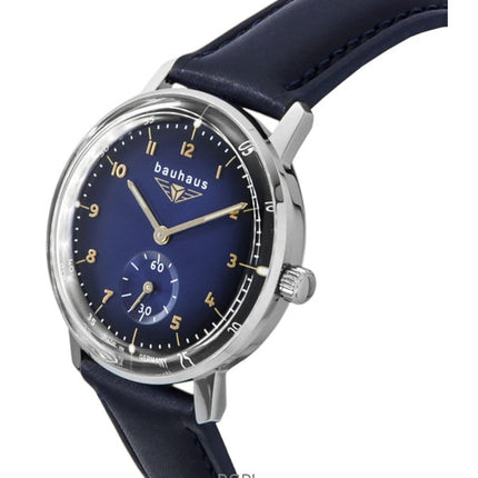 Bauhaus Leather Strap Dark Blue Dial Quartz 20373 Women's Watch