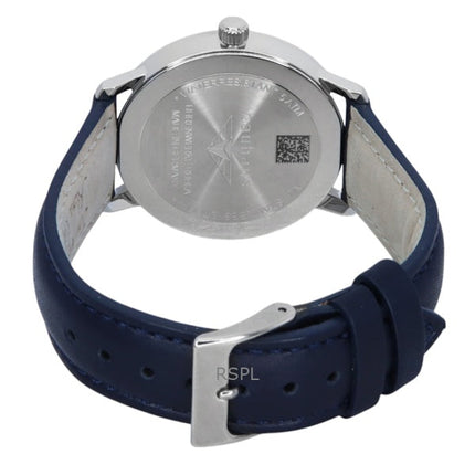 Bauhaus Leather Strap Dark Blue Dial Quartz 20373 Women's Watch
