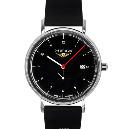 Bauhaus Classic Leather Strap Black Dial Quartz 21302 Men's Watch