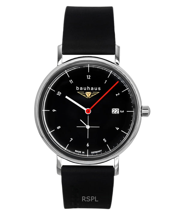 Bauhaus Classic Leather Strap Black Dial Quartz 21302 Men's Watch