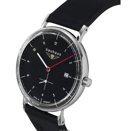 Bauhaus Classic Leather Strap Black Dial Quartz 21302 Men's Watch