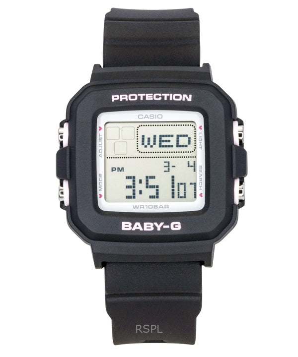 Casio Baby-G Plus Digital Resin Strap Quartz BGD-10KH-1 100M Women's Watch With Silicone Holder