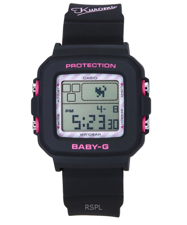Casio Baby-G Digital Kuromi Collaboration Resin Strap Quartz BGD-10KKM-1 100M Women's Watch With Special Holder