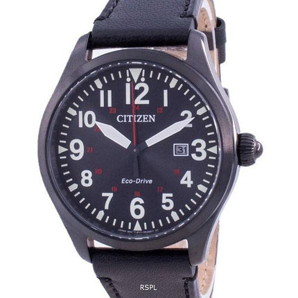 Citizen Black Dial Leather Strap Eco-Drive BM6835-23E 100M Men's Watch