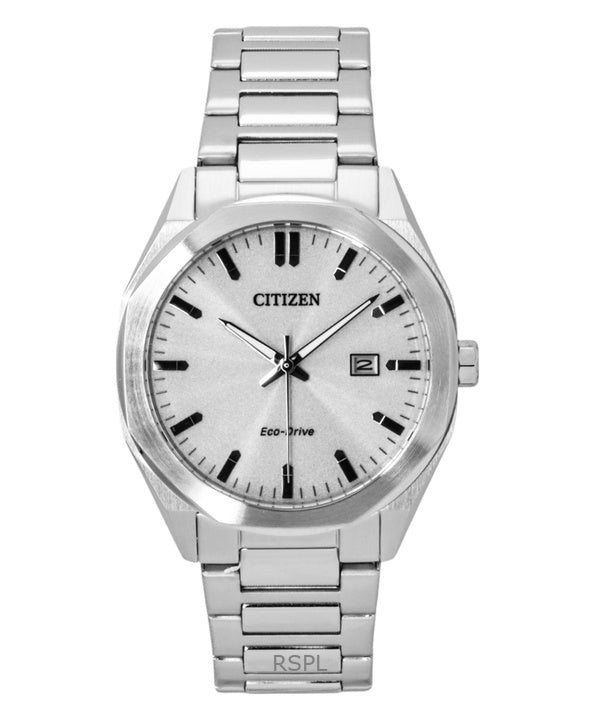 Citizen Eco-Drive Stainless Steel Silver Dial BM7600-81A 100M Men's Watch
