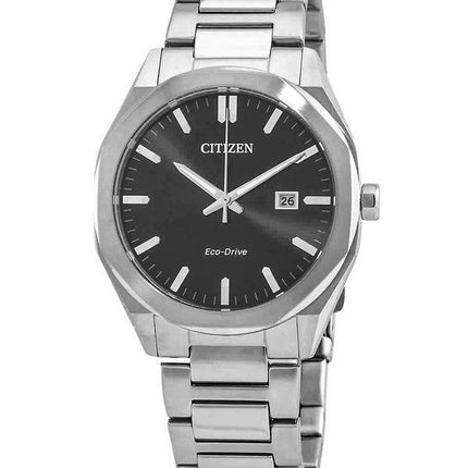 Citizen Eco-Drive Stainless Steel Black Dial BM7600-81E 100M Mens Watch