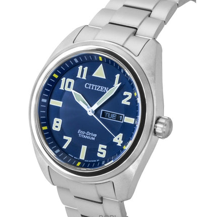Citizen Garrison Super Titanium Blue Dial Eco Drive BM8560-88L 100M Men's Watch