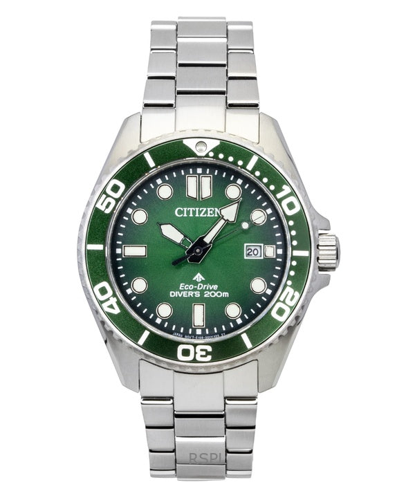 Citizen Promaster Marine Stainless Steel Green Dial Eco-Drive Diver's BN0269-50W 200M Men's Watch