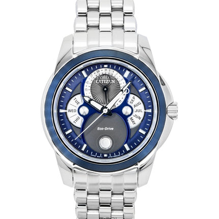 Citizen Calendrier Moon Phase Stainless Steel Blue Dial Eco-Drive BU0088-51H 100M Men's Watch