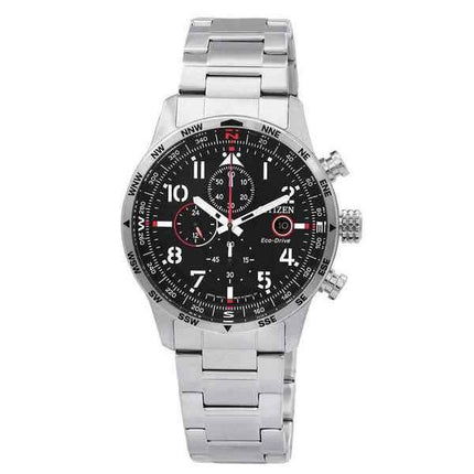 Citizen Eco-Drive Chronograph Stainless Steel Black Dial CA0790-83E 100M Men's Watch