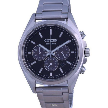 Citizen Attesa Chronograph Titanium Black Dial Eco-Drive CA4390-55E 100M Mens Watch