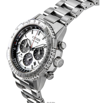 Citizen Promaster Navihawk Chronograph Stainless Steel White Dial Eco-Drive Diver's CA4660-61A 200M Men's Watch