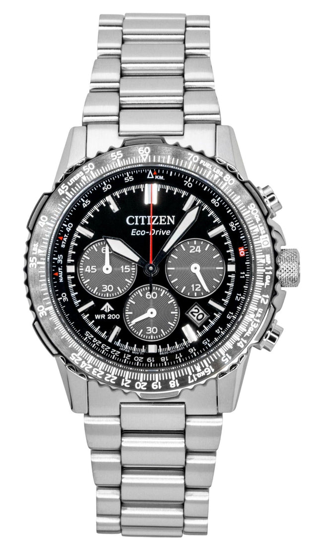 Citizen Promaster Sky Chronograph Stainless Steel Black Dial Eco-Drive CA4664-60E 200M Men's Watch