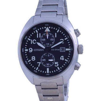 Citizen Chronograph Black Dial Stainless Steel Eco-Drive CA7040-85E 100M Mens Watch