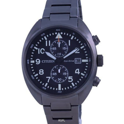Citizen Chronograph Black Dial Stainless Steel Eco-Drive CA7047-86E 100M Mens Watch