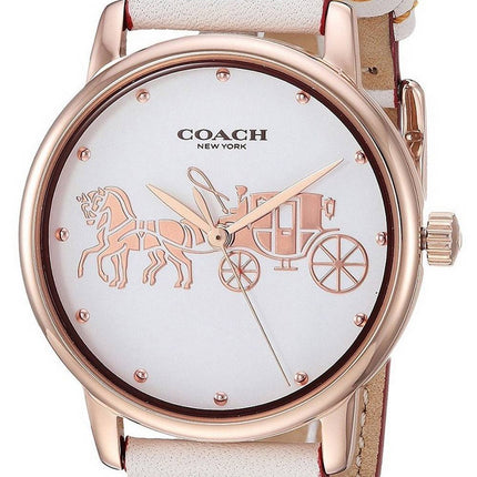 Coach Grand White Dial Rose Gold Tone Stainless Steel Quartz 14502973 Women's Watch