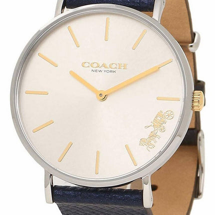 Coach Perry White Dial Leather Quartz 14503156 Women's Watch