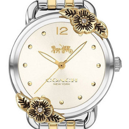 Coach Delancey Tea Rose Silver Dial Two Tone Stainless Steel Quartz 14503212 Women's Watch