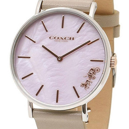 Coach Perry Lilac Mother of Pearl Dial Leather Strap Quartz 14503245 Women's Watch