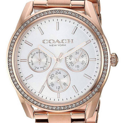 Coach Preston Silver Dial Rose Gold Stainless Steel Bracelet Quartz 14503267 Women's Watch