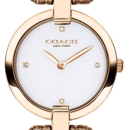 Coach Chrystie White Dial Rose Gold Tone Stainless Steel Quartz 14503321 Women's Watch