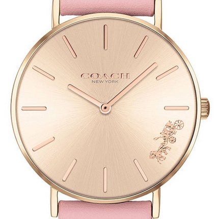 Coach Perry Gold Tone Dial Leather Strap Quartz 14503332 Women's Watch