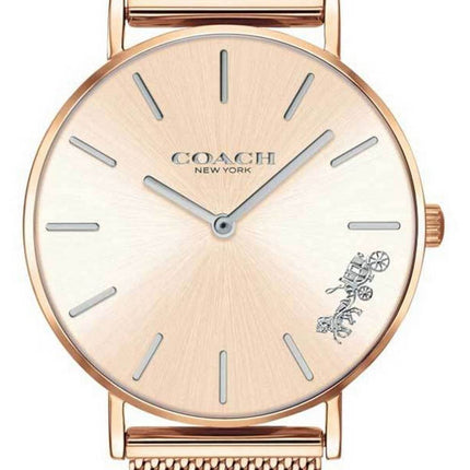 Coach Perry Silver Dial Rose Gold Tone Stainless Steel Quartz 14503338 Women's Watch