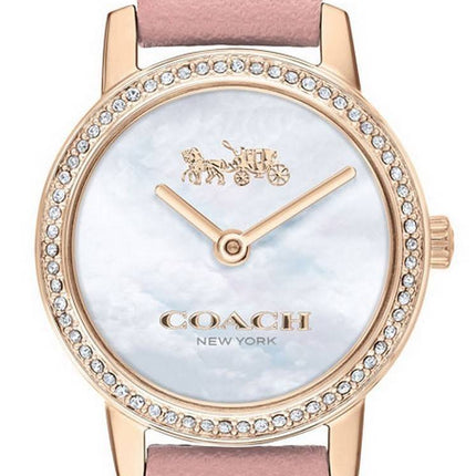 Coach Audrey Crystal Accents Leather Strap Quartz 14503363 Womens Watch