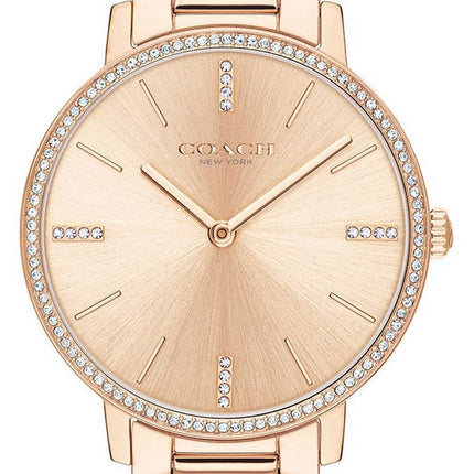 Coach Audrey Crystal Accents Rose Gold Tone Stainless Steel Quartz 14503479 Women's Watch