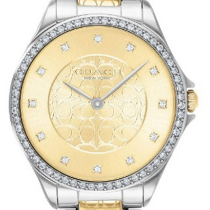 Coach Astor Crystal Accents Two Tone Stainless Steel Quartz 14503506 Women's Watch